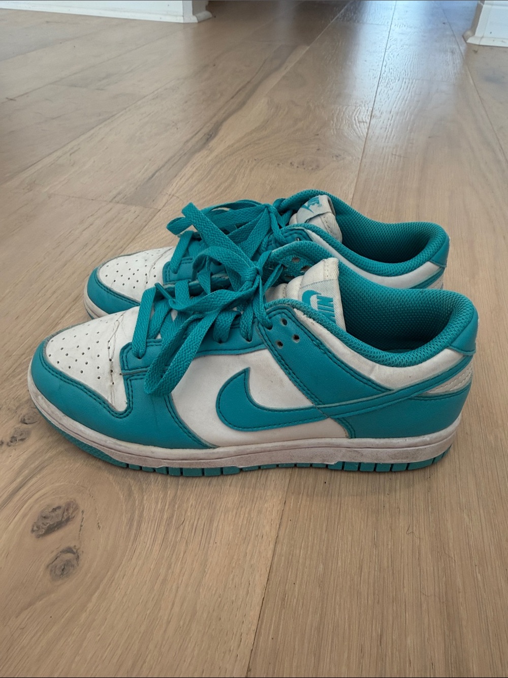 Nike Big Kids / Girls Size 6 Teal & White Sneakers